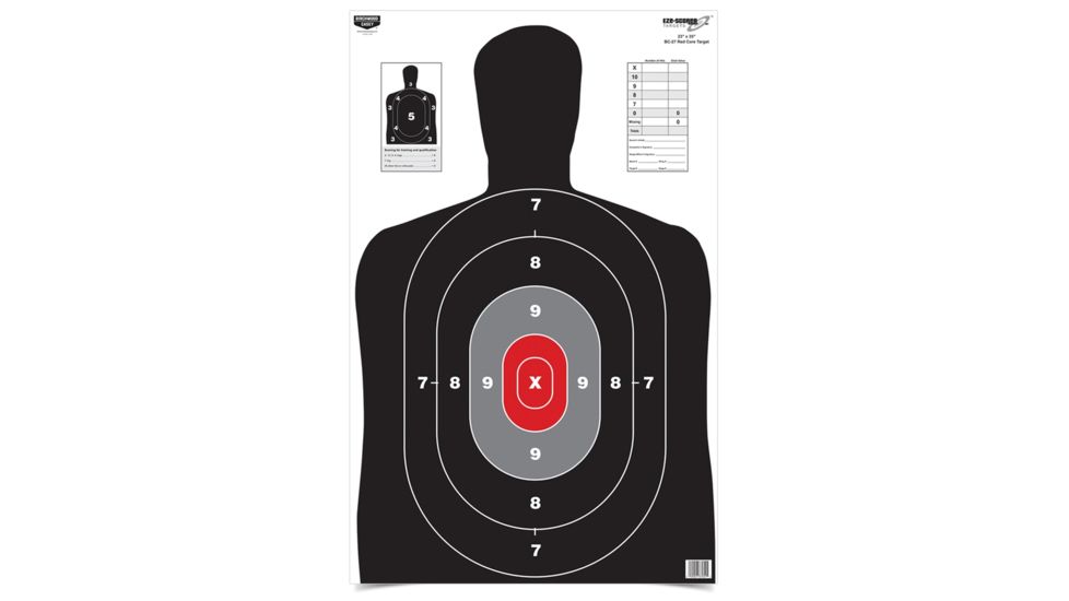 Birchwood Casey Eze-Scorer Paper Game Target BC27 Red Core 23x35 Inch 100 Per Package, BC-37051