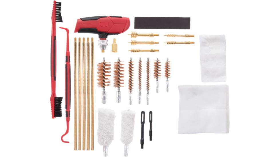 Birchwood Casey Gun Cleaning Kit, Multi-Caliber, Black/Red, 22 Pieces, UNVCLN-KIT