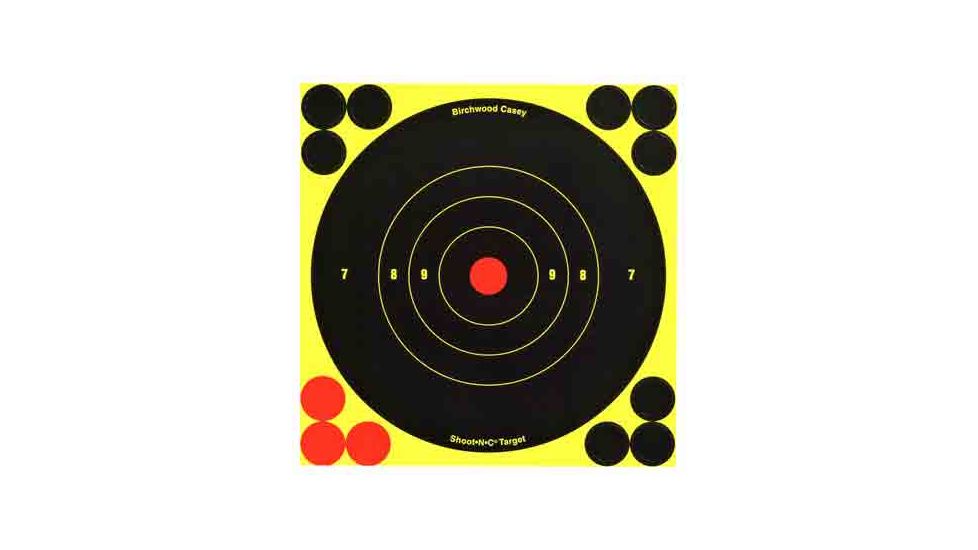 Birchwood Casey Shoot-N-C 6 Inch Round Bullseye 12 Targets 48 Pasters, BC-34512