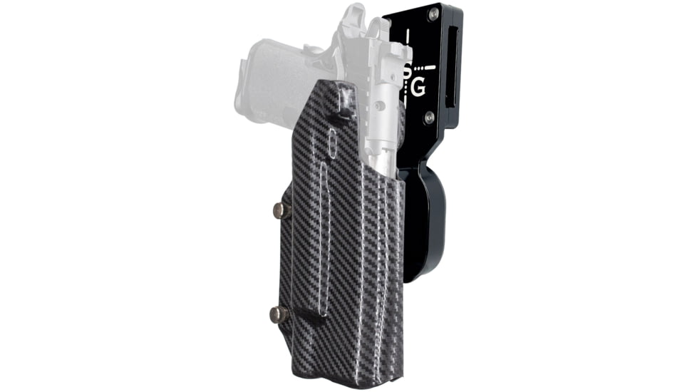 Black Scorpion Outdoor Gear Pro Heavy Duty Competition Kydex OWB Holster, Springfield Armory Prodigy 5in w/ X300  , Right Hand, Black Shell Carbon Fiber, HCD1-USPSABS-PRODI5X300-CF
