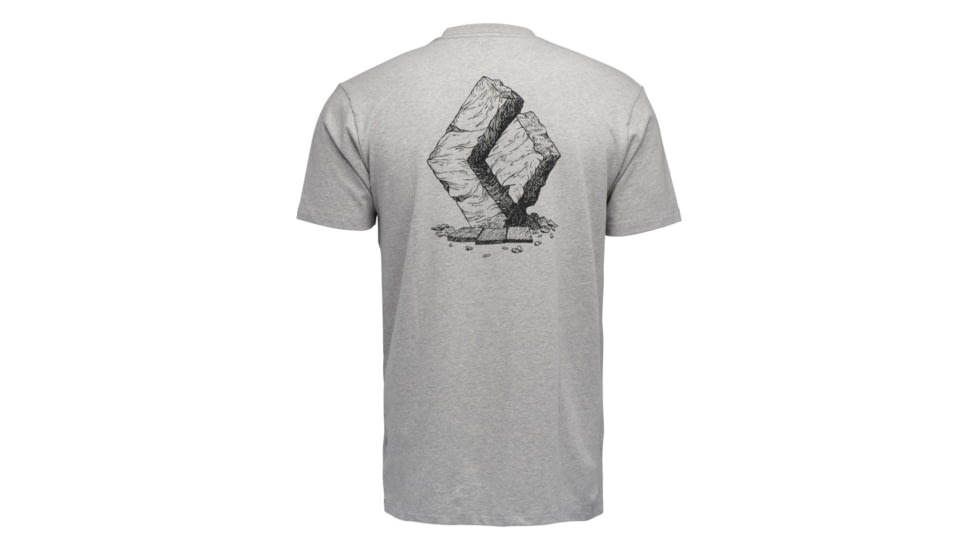 Black Diamond Boulder Short Sleeve T-Shirt - Men's, Nickel Heather, Medium, AP7524041014MED1