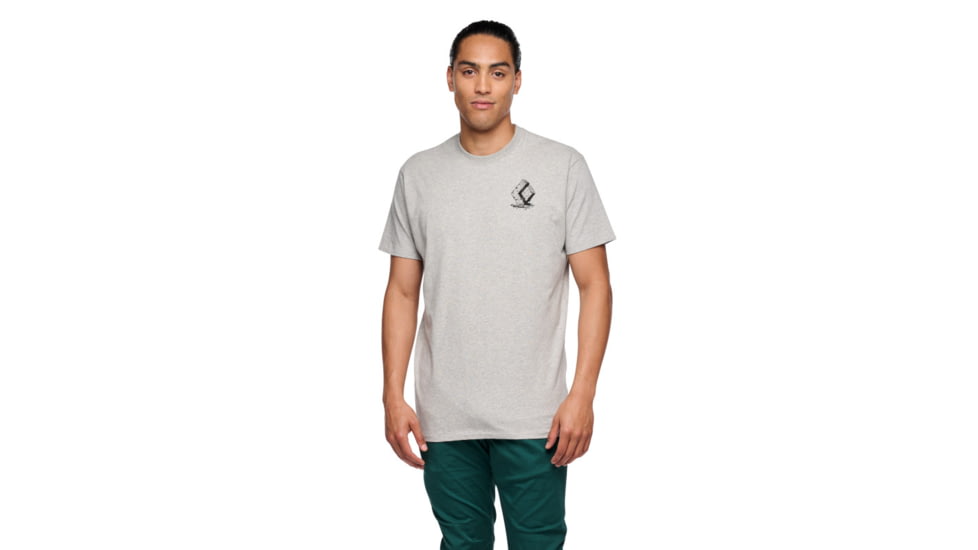 Black Diamond Boulder Short Sleeve T-Shirt, Nickel Heather, Medium, AP7524041014MED1