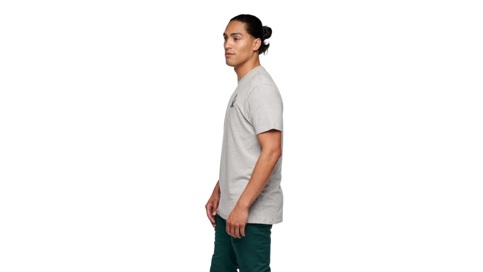 Black Diamond Boulder Short Sleeve T-Shirt, Nickel Heather, Medium, AP7524041014MED1