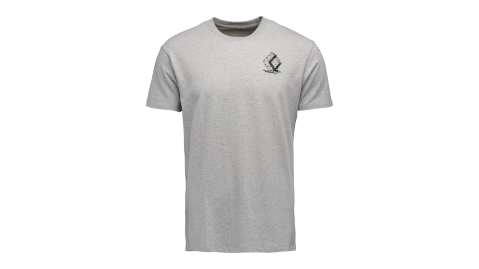 Black Diamond Boulder Short Sleeve T-Shirt, Nickel Heather, Medium, AP7524041014MED1