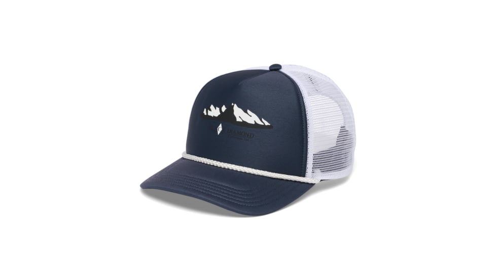 Black Diamond Flat Bill Trucker Hat, Charcoal/White Mountainscape, AP7230499261ALL1