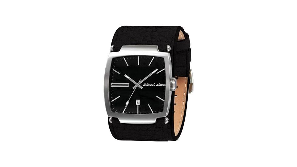 Black Dice Flow Men's Watch - Black/SS Dial, Black Leather Strap BLABD-002-01