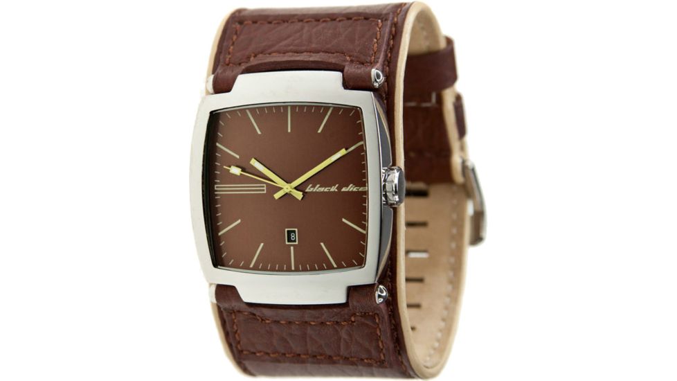 Black Dice Flow Men's Watch - Brown/Yellow Dial, Brown Leather Strap BLABD-002-02