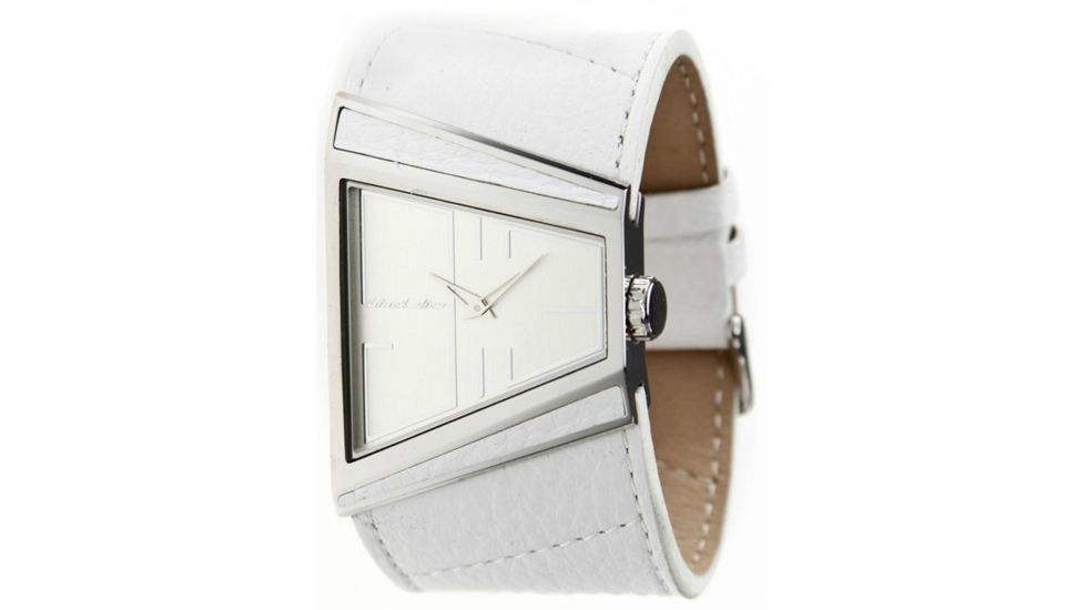 Black Dice Hustle Men's Watch - SS Case, White Dial, White Strap BLABD-003-03