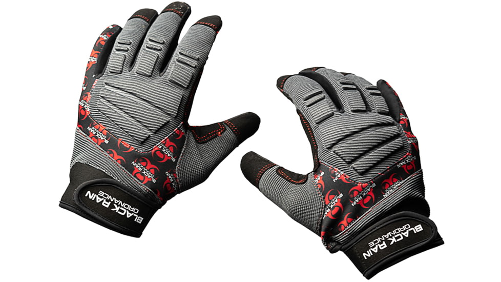 Black Rain Ordnance Tactical Men's Gloves, Black/Gray/Red, 2XL, TACTGLOVEGRY/BLK/RD2XL