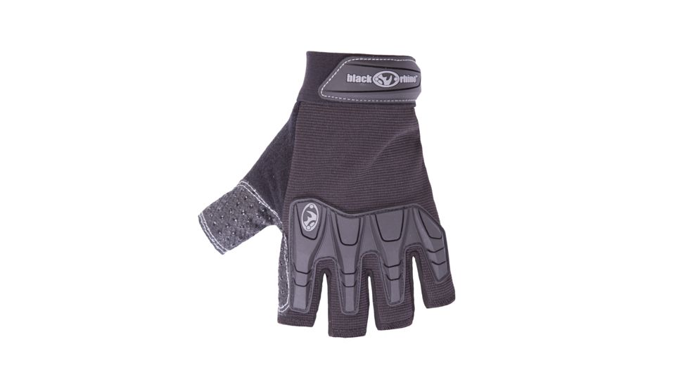 Black Rhino Qtr Back-Fingerless Gloves, Small 00523