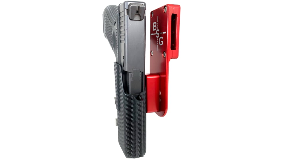 Black Scorpion Outdoor Gear Glock 17, 19, 22, 45 Pro Heavy Duty Competition Holster, Left Hand, Red Shell / Carbon Fiber, HCD2-USPSABS-GL17CFLH