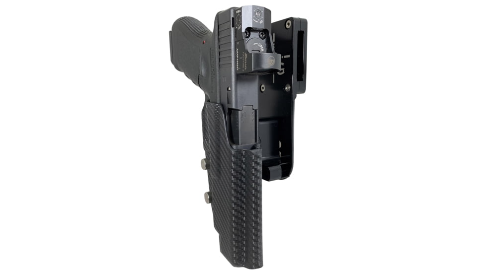 Black Scorpion Outdoor Gear Glock 34, 35 Pro Heavy Duty Competition Holster, Left Hand, Black Shell / Carbon Fiber, HCD1-USPSABS-GL34CFLH