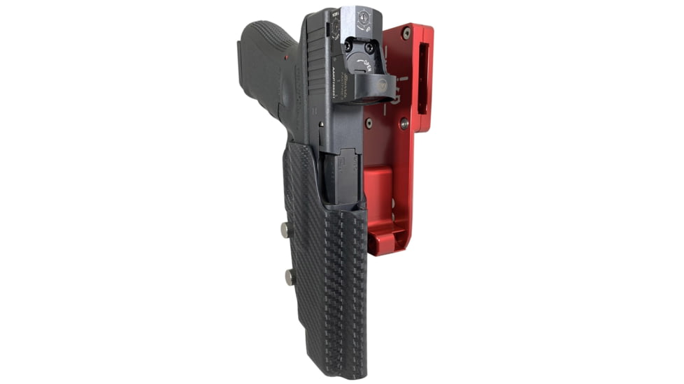 Black Scorpion Outdoor Gear Glock 34, 35 Pro Heavy Duty Competition Holster, Left Hand, Red Shell / Carbon Fiber, HCD2-USPSABS-GL34CFLH