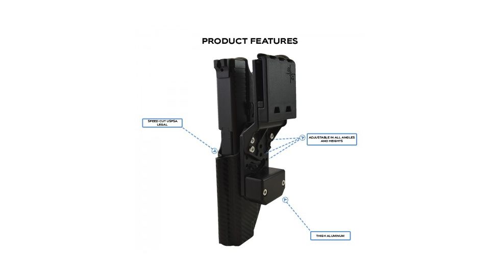 Black Scorpion Outdoor Gear Holster USPSA Pro Competition Sti 2011 Full Cover, Carbon Fiber Finish, HC04-USPSA-2011FULLCFRH