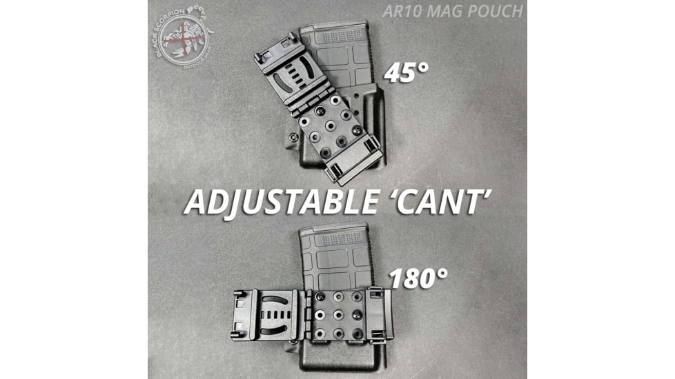 Black Scorpion Outdoor Gear Magazine Pouch AR-10, .308, 6.5 Creedmoor, MP10, Right, Black, MP09-AR10-BKRH
