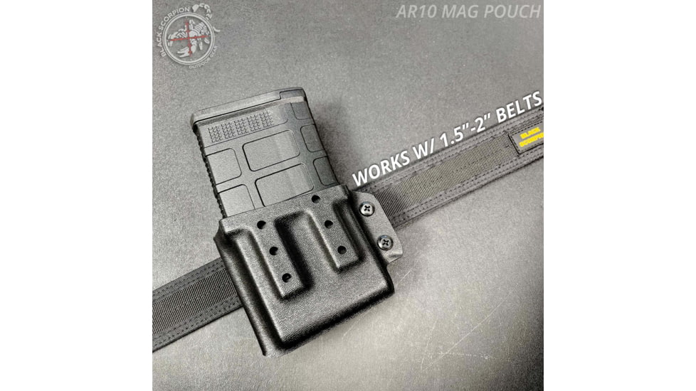 Black Scorpion Outdoor Gear Magazine Pouch AR-10, .308, 6.5 Creedmoor, MP10, Right, Black, MP09-AR10-BKRH