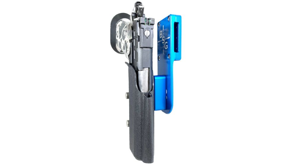 Black Scorpion Outdoor Gear Pro Heavy Duty Competition Holster, Right Hand, 2011, 5in Barrel, 1.5 - 1.75in Belts, Kydex/ 6066 Aluminum, Black/Blue, HCD3-USPSABS-2011FBKRH