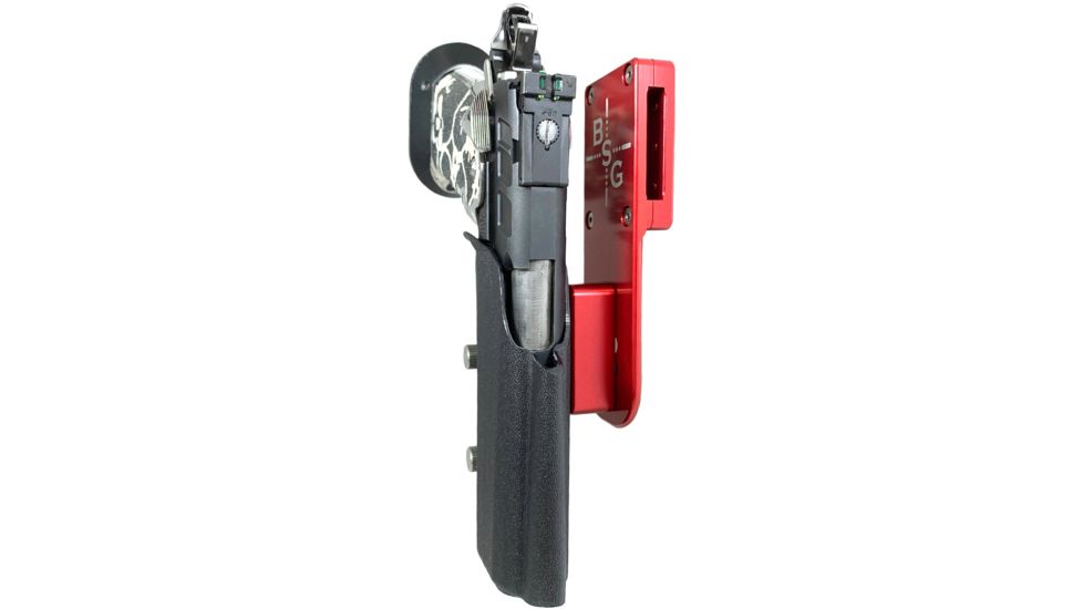Black Scorpion Outdoor Gear Pro Heavy Duty Competition Holster, Right Hand, 2011, 5in Barrel, 1.5 - 1.75in Belts, Kydex/ 6066 Aluminum, Black/Red, HCD2-USPSABS-2011FCBKRH