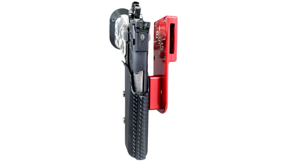 Black Scorpion Outdoor Gear Pro Heavy Duty Competition Holster, Right Hand, 2011, 5in Barrel, 1.5 - 1.75in Belts, Kydex/ 6066 Aluminum, Carbon Fiber/Red, HCD2-USPSABS-2011FCFRH