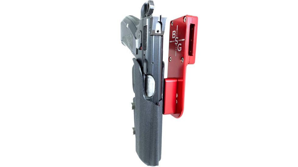 Black Scorpion Outdoor Gear Pro Heavy Duty Competition Holster, Right Hand, CZ 75 SP-01, 4.6in Barrel, 1.5 - 1.75in Belts, Kydex/ 6066 Aluminum, Black/Red, HCD2-USPSABS-CZSPBKRH