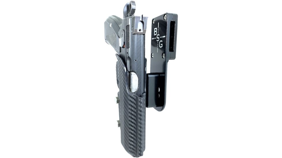 Black Scorpion Outdoor Gear Pro Heavy Duty Competition Holster, Right Hand, CZ 75 SP-01, 4.6in Barrel, 1.5 - 1.75in Belts, Kydex/ 6066 Aluminum, Carbon Fiber/Black, HCD1-USPSA-CZSPCFRH