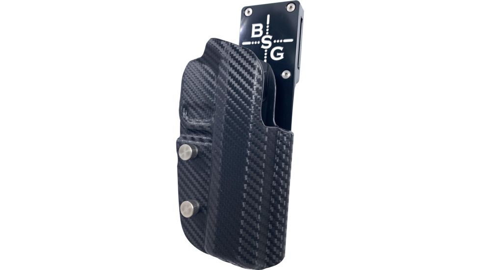 Black Scorpion Outdoor Gear Pro Heavy Duty Competition Holster, Right Hand, CZ 75 SP-01, 4.6in Barrel, 1.5 - 1.75in Belts, Kydex/ 6066 Aluminum, Carbon Fiber/Black, HCD1-USPSA-CZSPCFRH