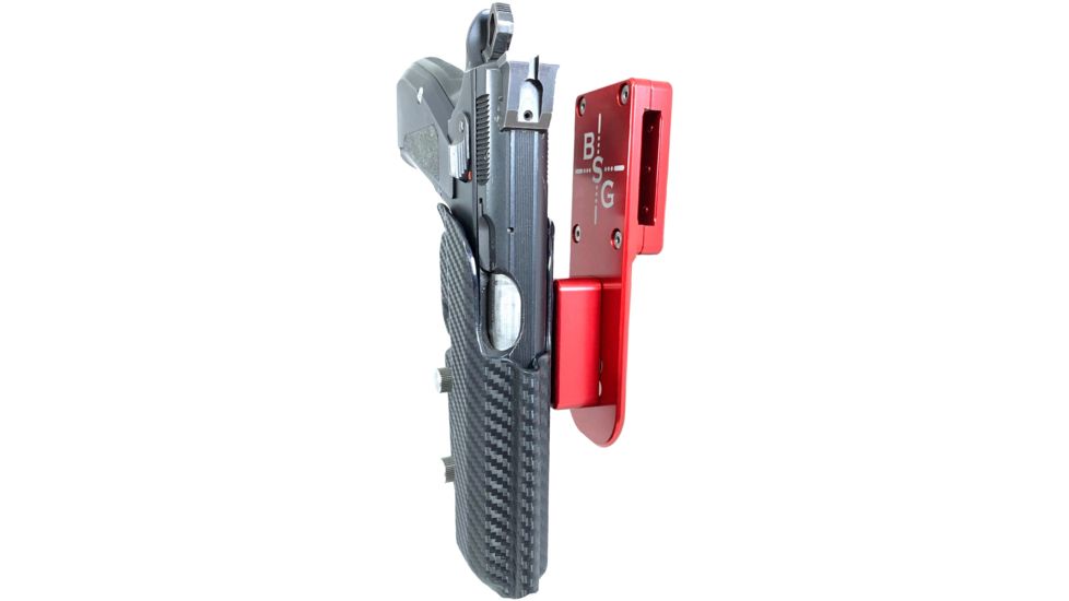 Black Scorpion Outdoor Gear Pro Heavy Duty Competition Holster, Right Hand, CZ 75 SP-01, 4.6in Barrel, 1.5 - 1.75in Belts, Kydex/ 6066 Aluminum, Carbon Fiber/Red, HCD2-USPSABS-CZSPCFRH
