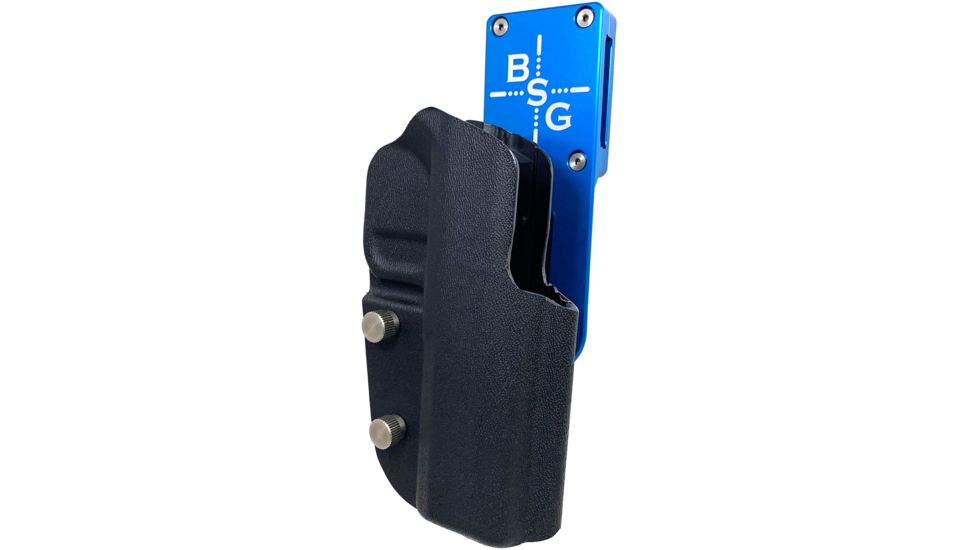 Black Scorpion Outdoor Gear Pro Heavy Duty Competition Holster, Right Hand, GLOCK 17/ 19/ 19X/ 22/ 45, 4.02 - 4.49in Barrel, 1.5 - 1.75in Belts, Kydex/ 6066 Aluminum, Black/Blue, HCD3-USPSABS-GL17BKRH