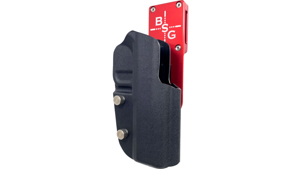 Black Scorpion Outdoor Gear Pro Heavy Duty Competition Holster, Right Hand, Smith &amp; Wesson M&amp;P/ M&amp;P M2.0, 4.25in Barrel, 1.5 - 1.75in Belts, Kydex/ 6066 Aluminum, Black/Red, HCD2-USPSABS-MP9BKRH