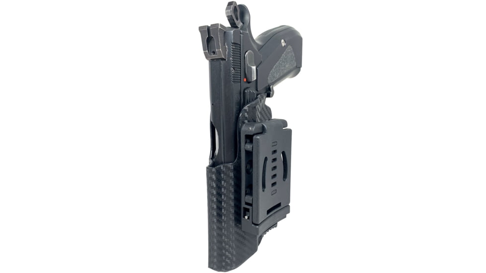 Black Scorpion Outdoor Gear Pro IDPA Competition Holster, Right Hand, CZ 75 SP-01, 4.6in Barrel, 1.5 - 1.75in Belts, Kydex, Carbon Fiber, HC03-IDPA-CZSPCFRH
