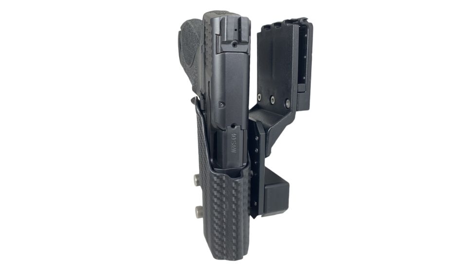 Black Scorpion Outdoor Gear Pro USPSA Competition Holster, Right Hand, Smith &amp; Wesson M&amp;P/ M&amp;P 2.0, 4.25in Barrel, 1.5 - 1.75in Belts, Kydex, Carbon Fiber, HC04-USPSA-MP9CFRH