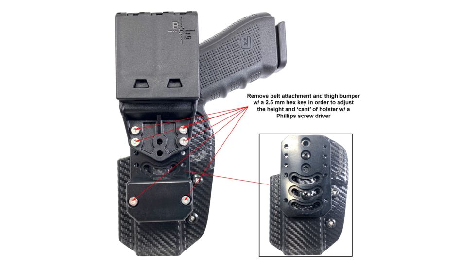 Black Scorpion Outdoor Gear Pro USPSA Competition Holster, Right Hand, Smith &amp; Wesson M&amp;P/ M&amp;P 2.0, 4.25in Barrel, 1.5 - 1.75in Belts, Kydex, Carbon Fiber, HC04-USPSA-MP9CFRH