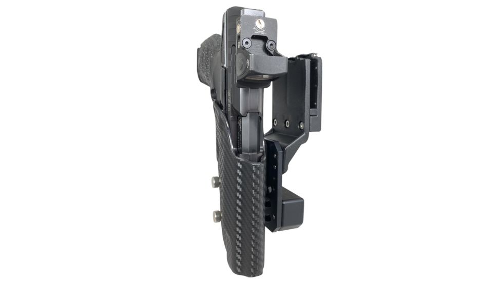 Black Scorpion Outdoor Gear Pro USPSA Competition Holster, Right Hand, Walther PPQ, 5in Barrel, 1.5 - 1.75in Belts, Kydex, Carbon Fiber, HC04-USPSA-WALTHERQ5CFRH