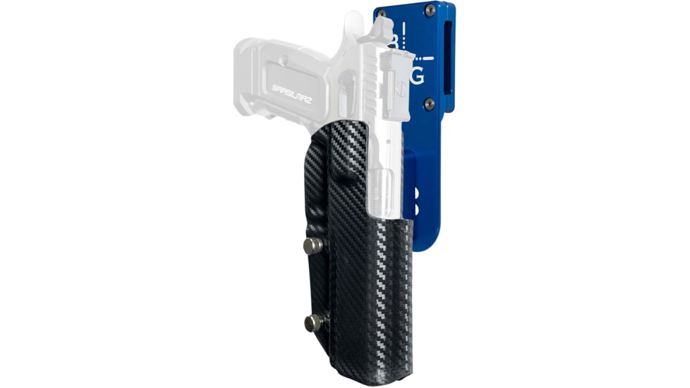 Black Scorpion Outdoor Gear SAR K-12 Sport Pro Heavy Duty Competition Holster, Right, Blue/Carbon Fiber, HCD3-USPSABS-SARK12CFRH