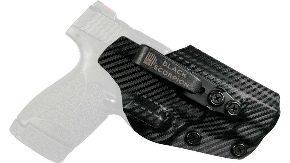 Black Scorpion Outdoor Gear Smith &amp; Wesson M&amp;P Shield Plus 4 IWB Belt Wing Tuckable Holster, Right, Carbon Fiber, HC23-SHIELDPPC4-CFRH