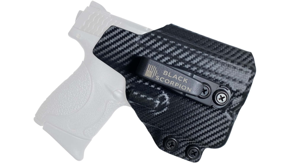 Black Scorpion Outdoor Gear Smith &amp; Wesson M&amp;P Shield Plus w/ TLR-6 Belt Wing Tuckable Holster, Right, Carbon Fiber, HC23-SHIETLR6-CFRH