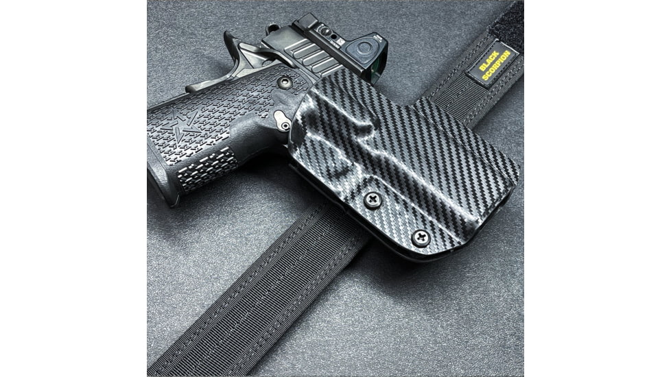 Black Scorpion Outdoor Gear Smith &amp; Wesson M&amp;P9, M&amp;P40 M2.0 5in Pro IDPA Holster, Right Hand, Carbon Fiber, HC03-IDPA-MP5CFRH