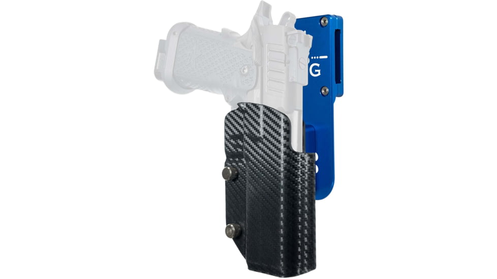 Black Scorpion Outdoor Gear Staccato P DUO Pro Heavy Duty Competition Holster, Right, Blue/Carbon Fiber, HCD3-USPSABS-STACPCFRH
