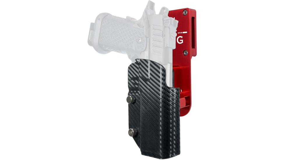 Black Scorpion Outdoor Gear Staccato P DUO Pro Heavy Duty Competition Holster, Right, Red/Carbon Fiber, HCD2-USPSABS-STACPCFRH