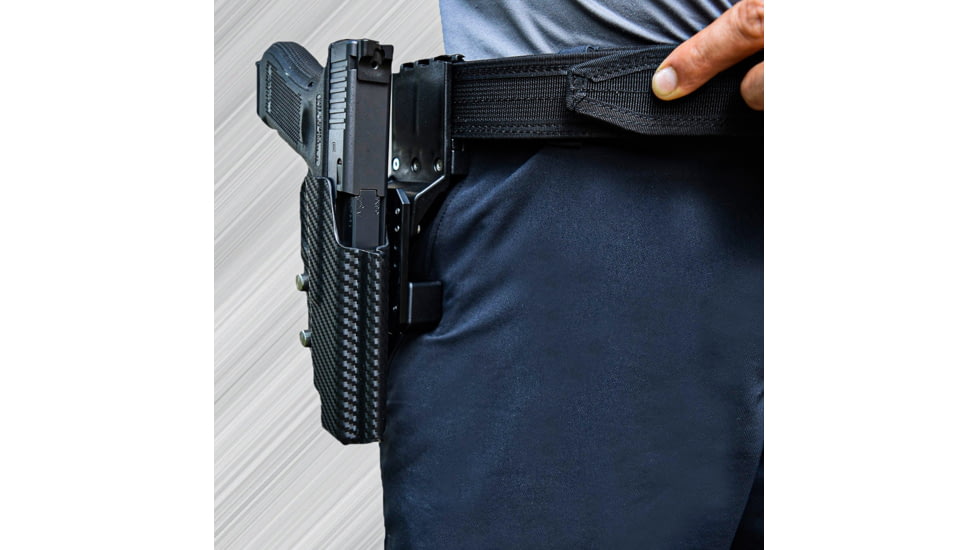 Black Scorpion Outdoor Gear USPSA Grand Master Production Holster / Shooting Belt Combo, 2011 USPSA, Black, Medium, CO06-MP01H042011-BTMBK