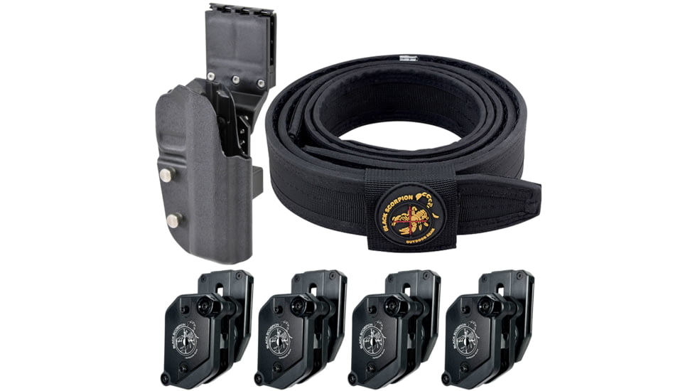 Black Scorpion Outdoor Gear USPSA Grand Master Production Holster / Shooting Belt Combo, 2011 USPSA, Black, Medium, CO06-MP01H042011-BTMBK