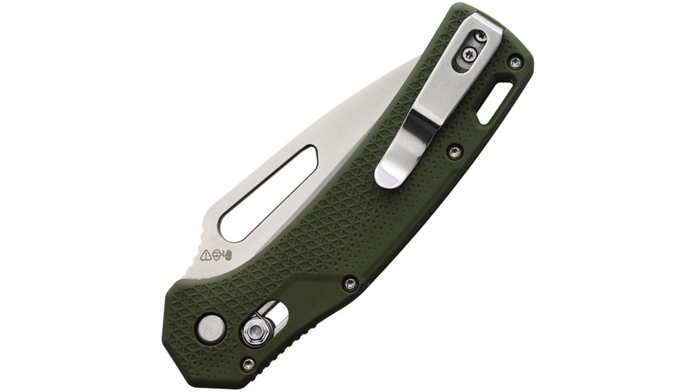 Blackfire Pivot Lock Folding Knife, 4in Closed, 3in Satin D2 Tool Steel Tanto Blade, Green Nylon Handle, OGK001GNB
