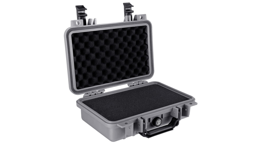 BlackHawk 11.6in Waterproof Hard Single Gun Case w/Foam, Gray, BH00010-GRA