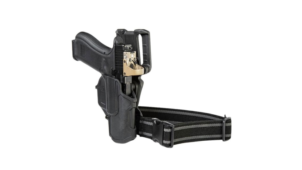 BlackHawk T-Series Level 2 Compact Overt Gun Belt Holster Kit, Glock 26 Glock 26/27/33, Right Hand, Box, Black, 410702BKR
