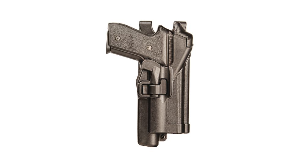 BlackHawk BHP Level 3 Serpa Light Bearing Duty Holster Plain Black Right Hand For Sig 228/229 With Or Without Rail