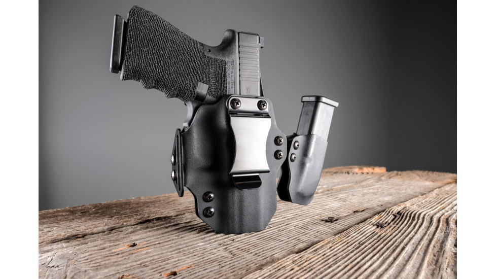 BlackPoint Tactical Dual Point IWB Holster, Fits Sig P365 AXG Legion, Black Kydex &amp; Leather, 1.75 Metal Strut Loop 171991