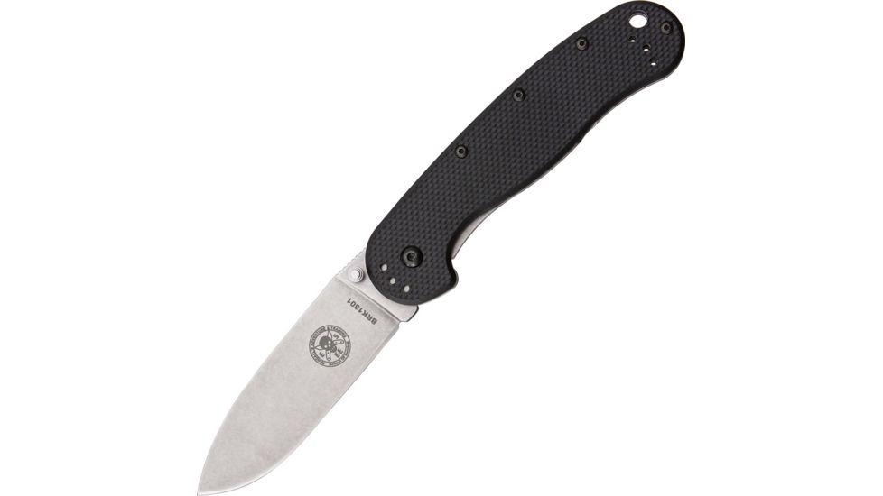 Blue Ridge Knives Avispa Black Handle Satin Knife, Black/Satin BRK1301