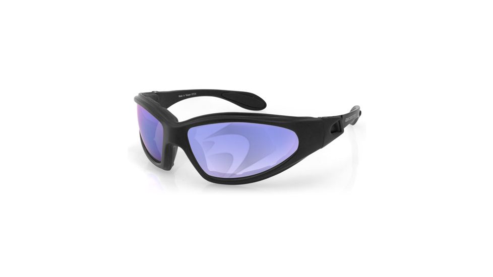 Bobster GXR Sunglasses, Blk Frame, Smoked Blue Mirror Lenses GXR001SB