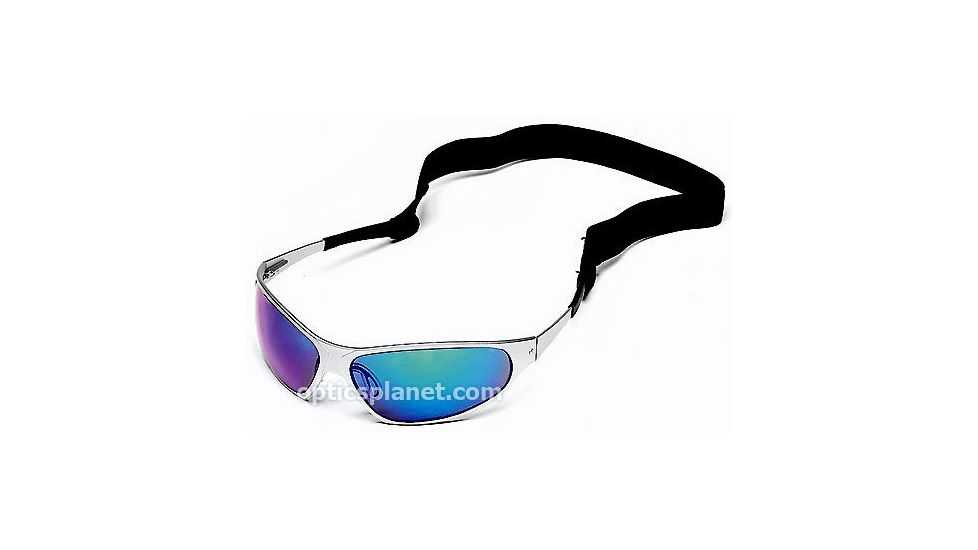 Body Specs Baruffaldi Series String Sunglasses with Aluminum Frame and Larger Blue Mirror/Grey Lens
