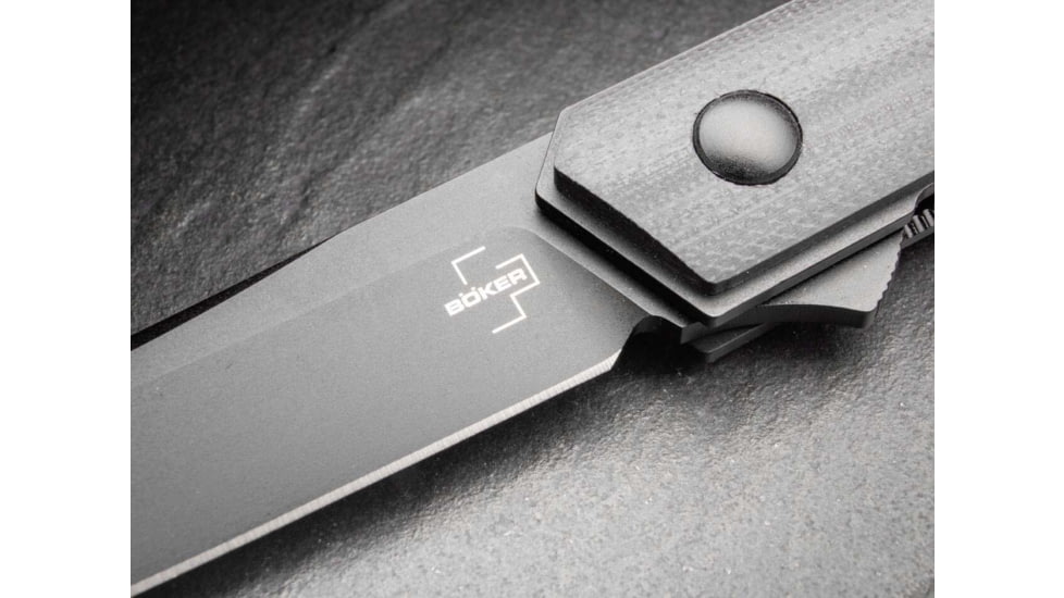 Boker 01Bo339 Plus Kwaiken Air Pocket 3.54 Plain Black G10 Handle